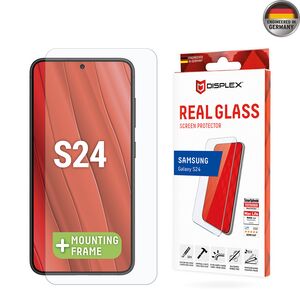 Folie sticla premium Samsung Galaxy S24 Displex Real Glass 2D cu aplicator, transparenta