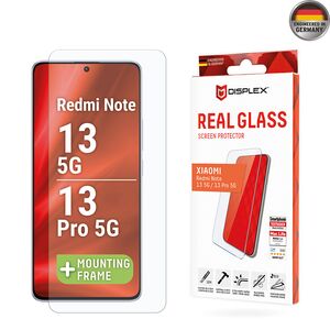 Folie sticla premium Xiaomi Redmi Note 13 5G / Note 13 Pro 5G Displex Real Glass 2D cu aplicator, transparenta