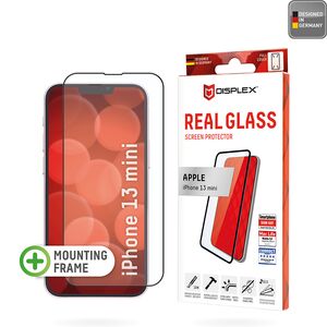 Folie sticla premium iPhone 13 mini Displex Real Glass Full Cover 10H cu aplicator, negru