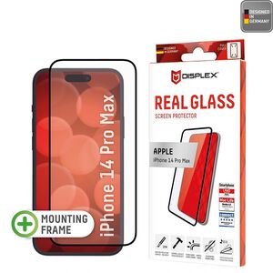 Folie sticla premium iPhone 14 Pro Max Displex Real Glass Full Cover 10H cu aplicator, negru