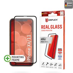 Folie sticla premium iPhone 11 Displex Real Glass Full Cover 10H cu aplicator, negru