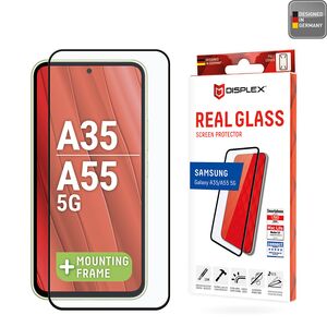 Folie sticla premium Samsung Galaxy A55, A35 Displex Real Glass Full Cover 10H cu aplicator, negru