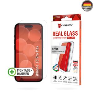 [Folie sticla + husa] premium iPhone 15 Pro Max Displex Real Glass 10H cu aplicator, transparenta