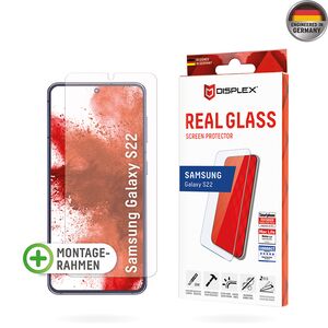 Folie sticla premium Samsung Galaxy S22 5G Displex Real Glass 2D cu aplicator, transparenta