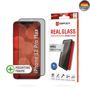 Folie sticla premium iPhone 12 Pro Max Displex Real Glass Privacy Full Cover 10H cu aplicator, negru