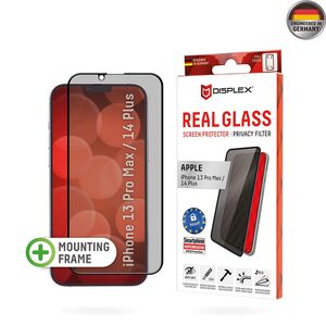 Folie sticla premium iPhone 13 Pro Max / iPhone 14 Plus Displex Real Glass Privacy Full Cover 10H cu aplicator, negru
