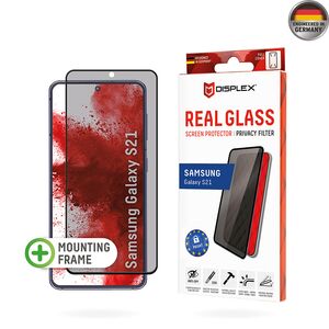 Folie sticla premium Samsung Galaxy S21 5G Displex Real Glass Privacy Full Cover 10H cu aplicator, negru