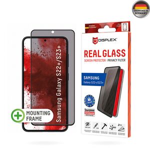 Folie sticla premium Samsung Galaxy S22 Plus 5G / S23 Plus Displex Real Glass Privacy Full Cover 10H cu aplicator, negru