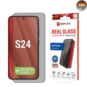 Folie sticla premium Samsung Galaxy S24 Displex Real Glass Privacy Full Cover 10H cu aplicator, negru