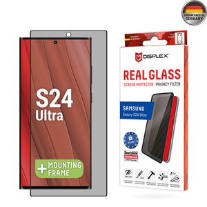 Folie sticla premium Samsung Galaxy S24 Ultra Displex Real Glass Privacy Full Cover 10H cu aplicator, negru