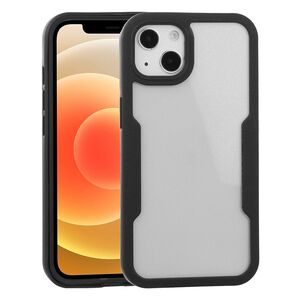 Pachet 360: Husa cu folie integrata pentru iPhone 15 Plus Cover360 fata spate - negru / transparent