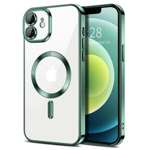 Husa pentru iPhone 12 cu MagSafe si protectie pentru lentile anti-shock 1.5 mm - deep green