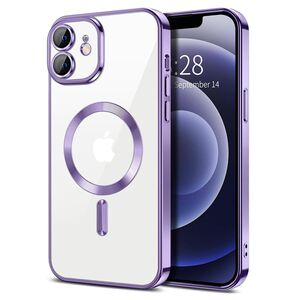 Husa pentru iPhone 12 cu MagSafe si protectie pentru lentile anti-shock 1.5 mm - light purple