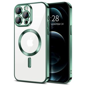 Husa pentru  iPhone 12 Pro cu MagSafe si protectie pentru lentile anti-shock 1.5 mm - verde