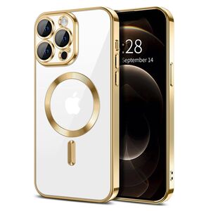 Husa pentru iPhone 12 Pro cu MagSafe si protectie pentru lentile anti-shock 1.5 mm - gold