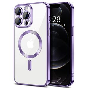 Husa pentru iPhone 12 Pro cu MagSafe si protectie pentru lentile anti-shock 1.5 mm - light purple