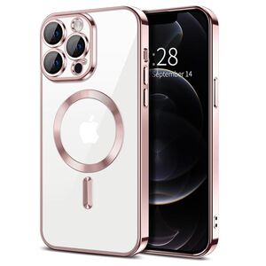 Husa pentru  iPhone 12 Pro cu MagSafe si protectie pentru lentile anti-shock 1.5 mm - roz