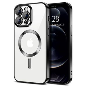 Husa pentru iPhone 12 Pro Max cu MagSafe si protectie pentru lentile anti-shock 1.5 mm - negru