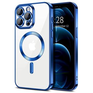 Husa pentru  iPhone 12 Pro Max cu MagSafe si protectie pentru lentile anti-shock 1.5 mm - albastru