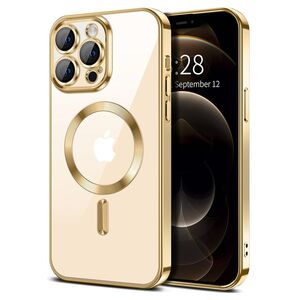 Husa pentru  iPhone 12 Pro Max cu MagSafe si protectie pentru lentile anti-shock 1.5 mm - auriu