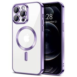 Husa pentru iPhone 12 Pro Max cu MagSafe si protectie pentru lentile anti-shock 1.5 mm - light purple