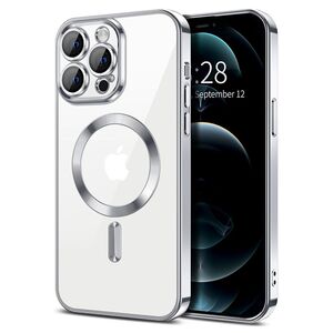 Husa pentru  iPhone 12 Pro Max cu MagSafe si protectie pentru lentile anti-shock 1.5 mm - argintiu