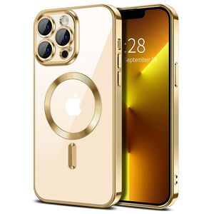 Husa pentru  iPhone 13 Pro cu MagSafe si protectie pentru lentile anti-shock 1.5 mm - auriu