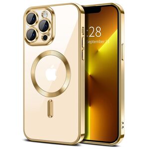 Husa pentru iPhone 13 Pro cu MagSafe si protectie pentru lentile anti-shock 1.5 mm - gold