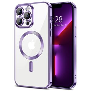 Husa pentru iPhone 13 Pro cu MagSafe si protectie pentru lentile anti-shock 1.5 mm - light purple