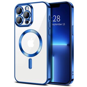 Husa pentru  iPhone 13 Pro Max cu MagSafe si protectie pentru lentile anti-shock 1.5 mm - albastru