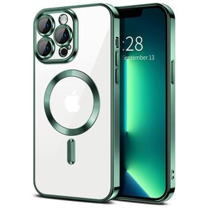 Husa pentru  iPhone 13 Pro Max cu MagSafe si protectie pentru lentile anti-shock 1.5 mm - verde
