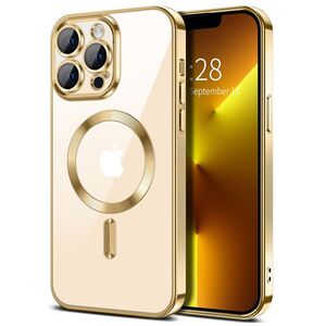 Husa pentru  iPhone 13 Pro Max cu MagSafe si protectie pentru lentile anti-shock 1.5 mm - auriu