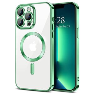 Husa pentru  iPhone 13 Pro Max cu MagSafe si protectie pentru lentile anti-shock 1.5 mm - verde deschis