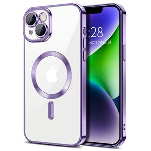 Husa pentru iPhone 14 cu MagSafe si protectie pentru lentile anti-shock 1.5 mm - light purple