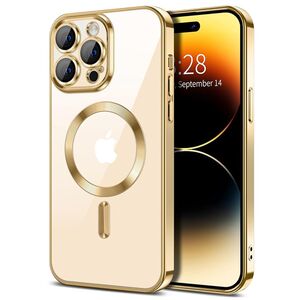 Husa pentru  iPhone 14 Pro  cu MagSafe si protectie pentru lentile anti-shock 1.5 mm - auriu