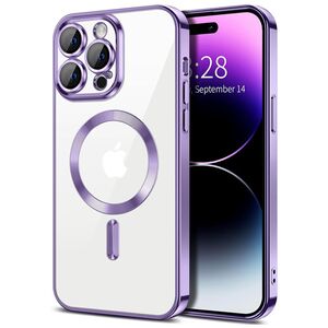 Husa pentru iPhone 14 Pro cu MagSafe si protectie pentru lentile anti-shock 1.5 mm - light purple