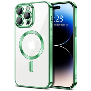 Husa pentru  iPhone 14 Pro Max cu MagSafe si protectie pentru lentile anti-shock 1.5 mm - verde deschis