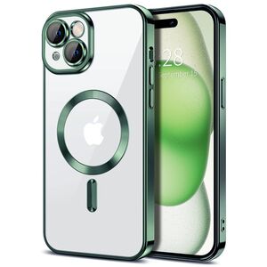 Husa pentru iPhone 15 cu MagSafe si protectie pentru lentile anti-shock 1.5 mm - deep green