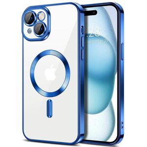 Husa pentru iPhone 15 Plus cu MagSafe si protectie pentru lentile anti-shock 1.5 mm - deep blue