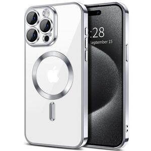Husa pentru iPhone 15 Pro cu MagSafe si protectie pentru lentile anti-shock 1.5 mm - silver