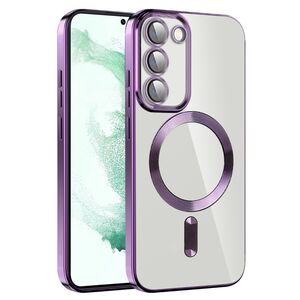 Husa pentru Samsung Galaxy S21 cu MagSafe si protectie pentru lentile anti-shock 1.5 mm - light purple