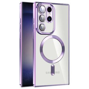 Husa pentru Samsung Galaxy S21 Ultra cu MagSafe si protectie pentru lentile anti-shock 1.5 mm - light purple