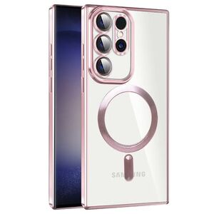 Husa pentru Samsung Galaxy S21 Ultra cu MagSafe si protectie pentru lentile anti-shock 1.5 mm - pink