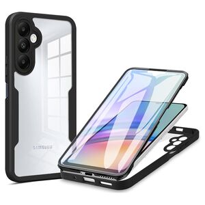 Pachet 360: Husa cu folie integrata pentru  Samsung Galaxy A15 Cover360 fata / spate - negru / transparent
