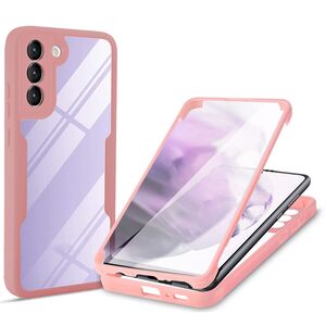Pachet 360: Husa cu folie integrata pentru Samsung Galaxy S23 Cover360 fata / spate - roz