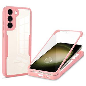 Pachet 360: Husa cu folie integrata pentru  Samsung Galaxy S23 Plus  Cover360 fata / spate - roz