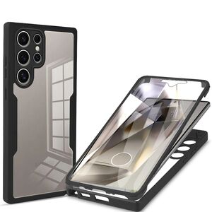 Pachet 360: Husa cu folie integrata pentru Samsung Galaxy S24 Ultra Cover360 fata / spate - negru