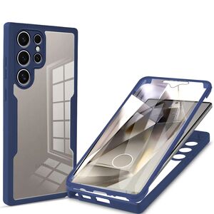 Pachet 360: Husa cu folie integrata pentru Samsung Galaxy S24 Ultra Cover360 fata / spate - blue