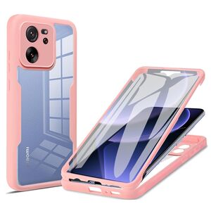 Pachet 360: Husa cu folie integrata pentru Xiaomi 13T, 13T Pro Cover360 fata / spate - roz