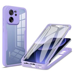 Pachet 360: Husa cu folie integrata pentru Xiaomi 13T, 13T Pro Cover360 fata / spate - mov